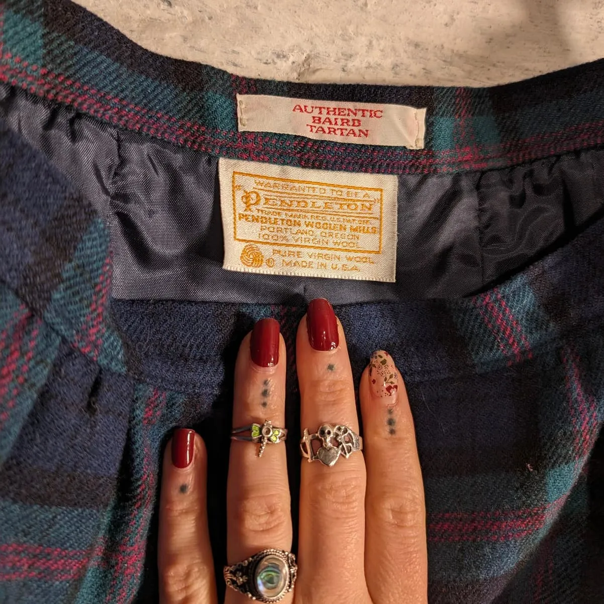 70s Vintage Pendleton Wool Grunge Skirt Minimalist Stripe Plaid Tartan Skirt