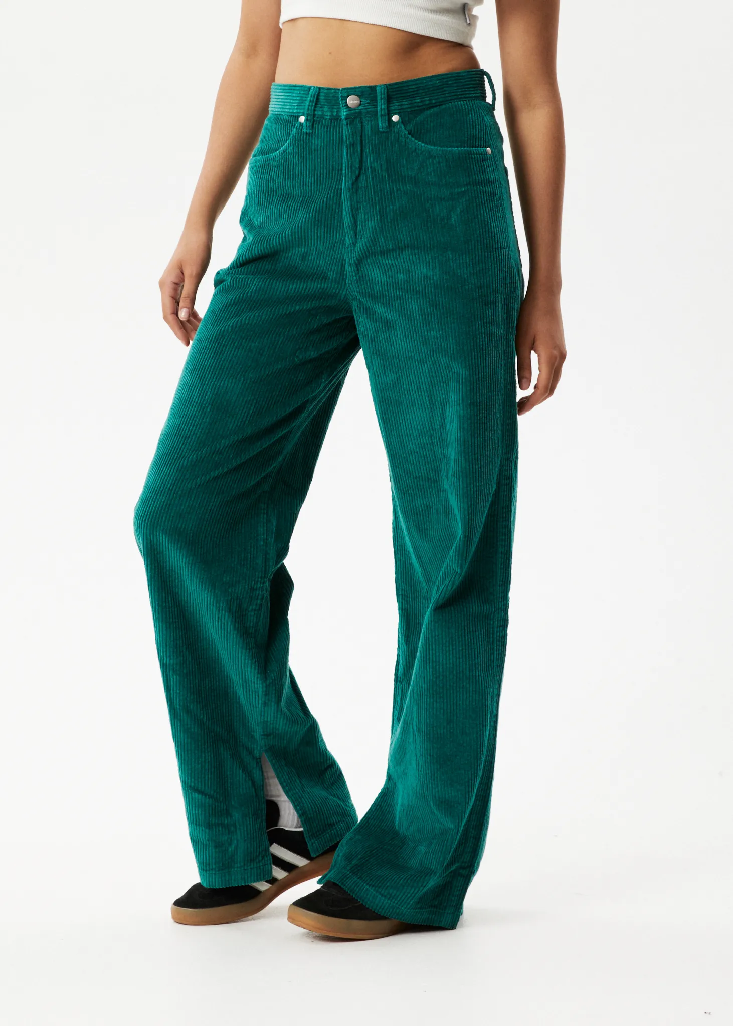 AFENDS Womens Bella - Corduroy Baggy Pants - Emerald