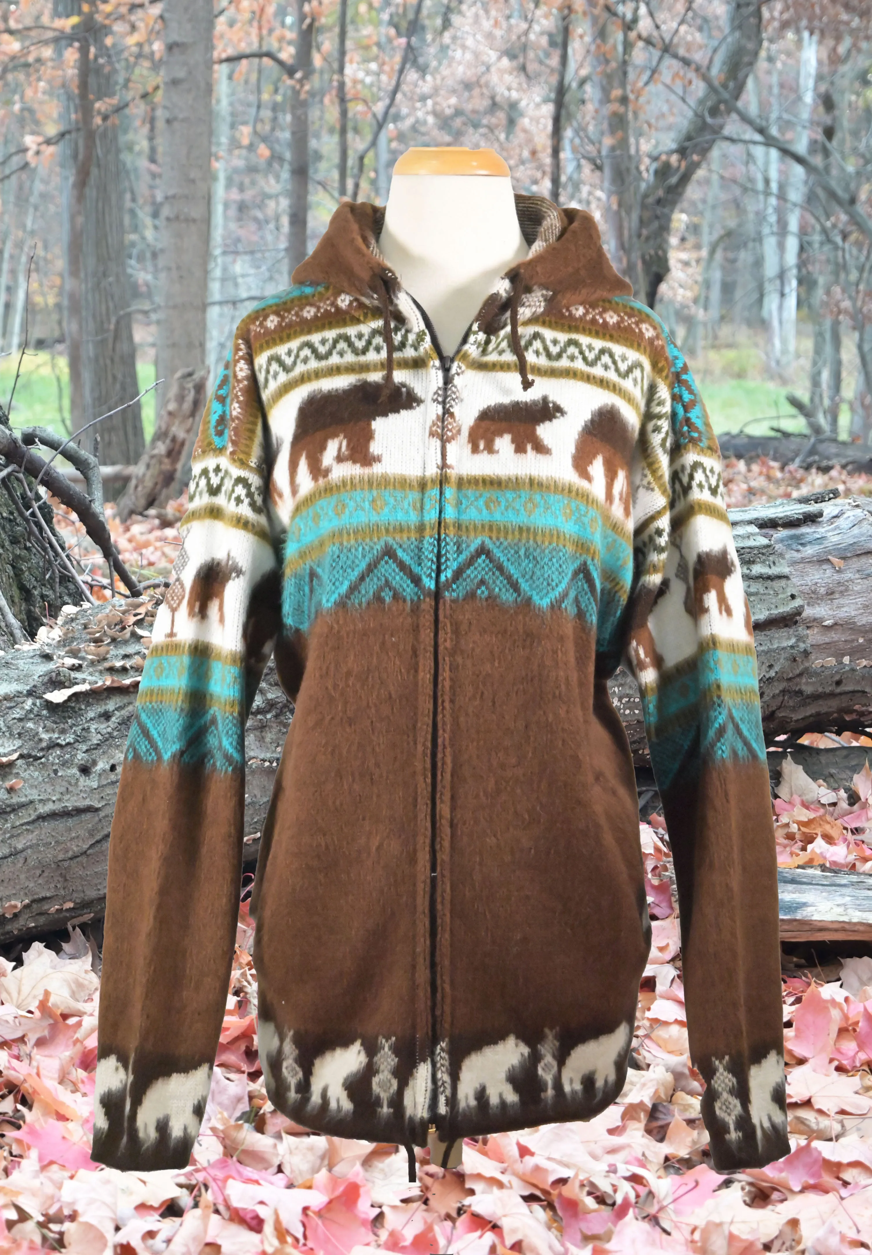 AlpacaChill brown Bear  Heavyweight  Alpaca blend Hoodie