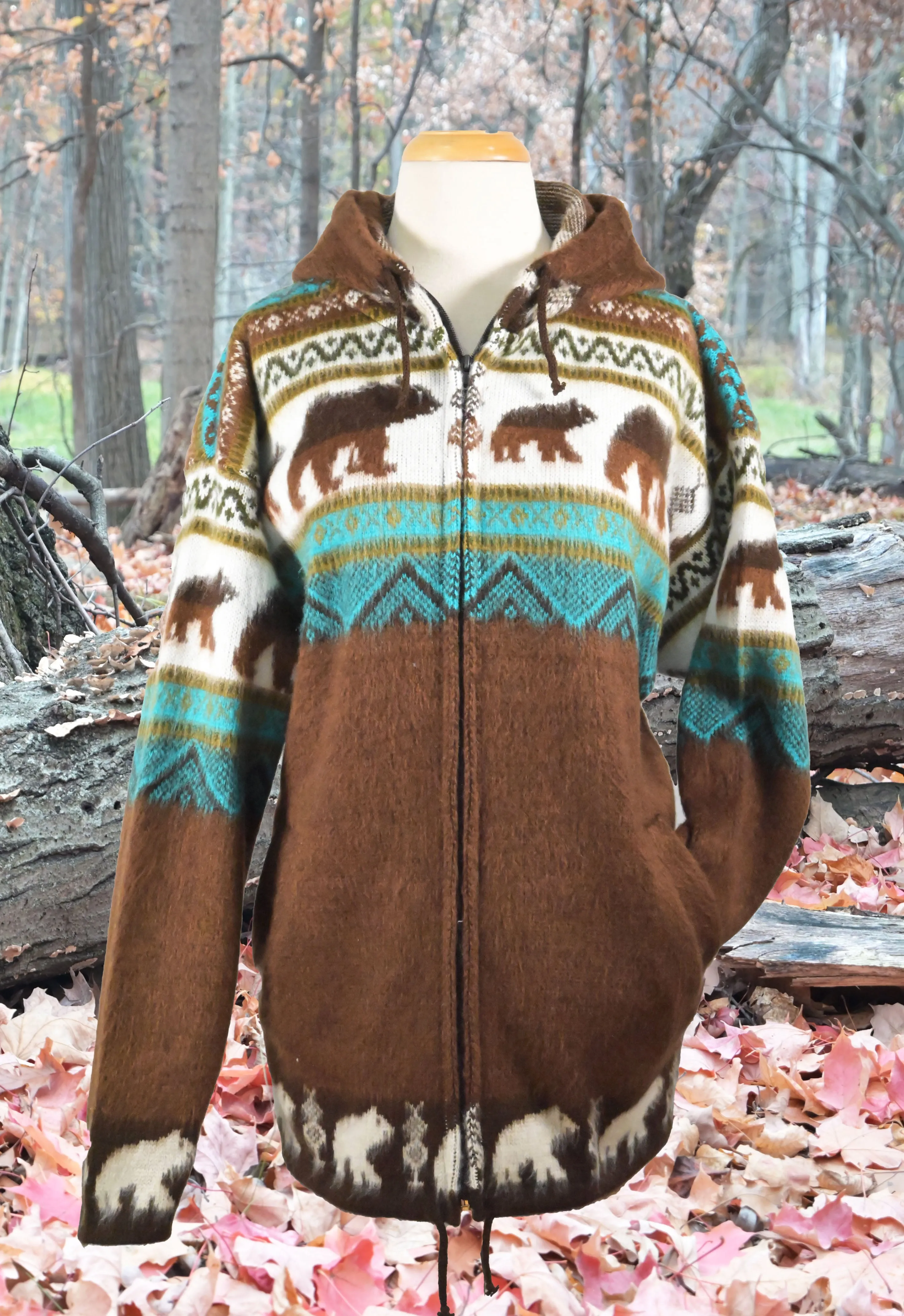 AlpacaChill brown Bear  Heavyweight  Alpaca blend Hoodie