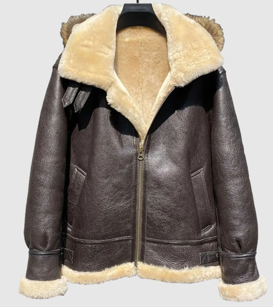 B3 Aviator Men's Shearling Leather Bomber Jacket