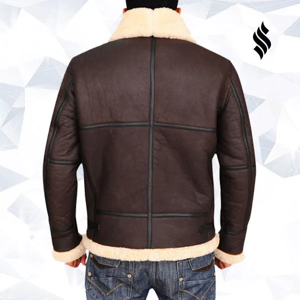 B3 Bomber Aviator Shearling Leather Jacket