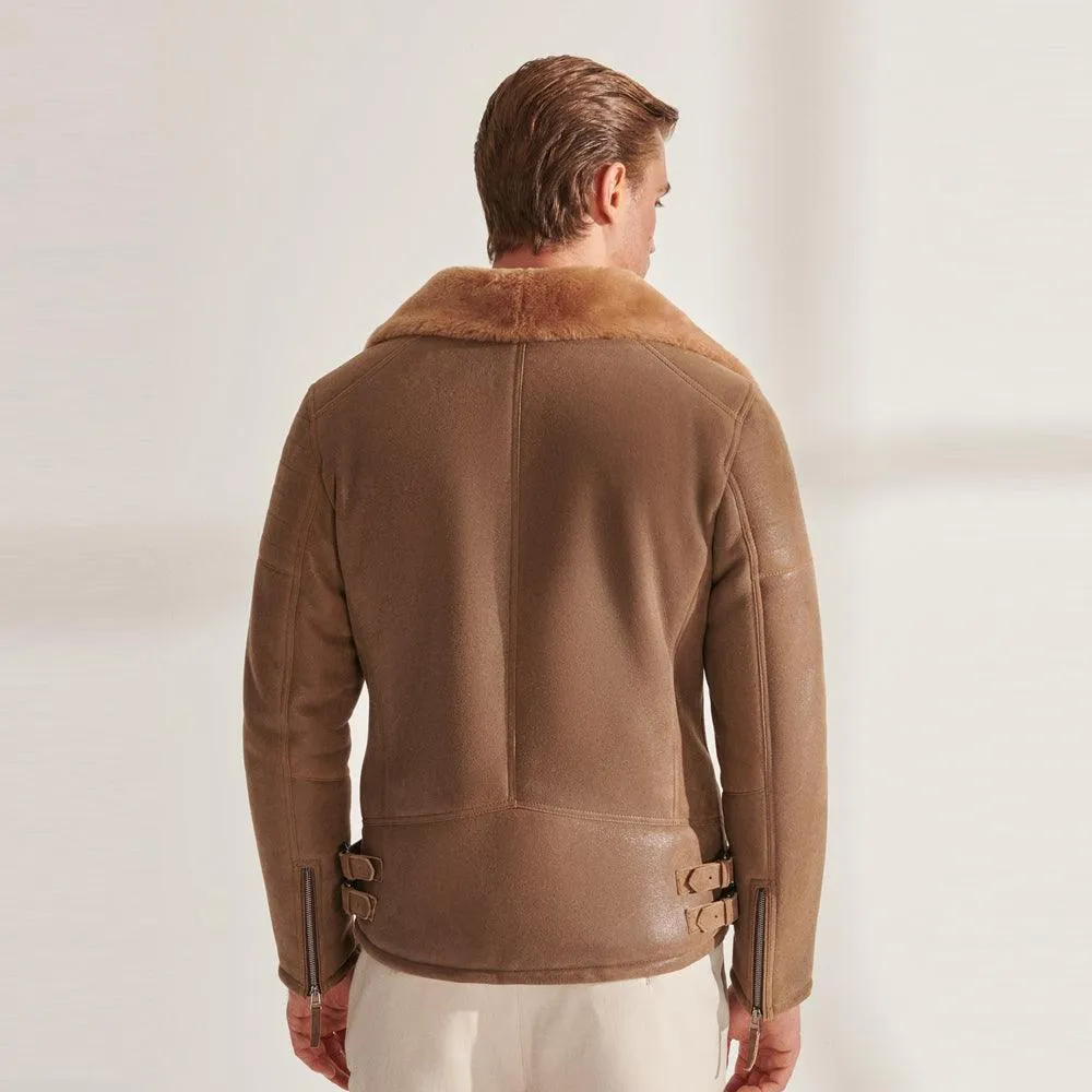 B3 RAF Flying Airforce Aviator Shearling Jacket for Men