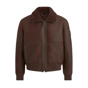 Belstaff Trace Shearling Jacket Teak Brown