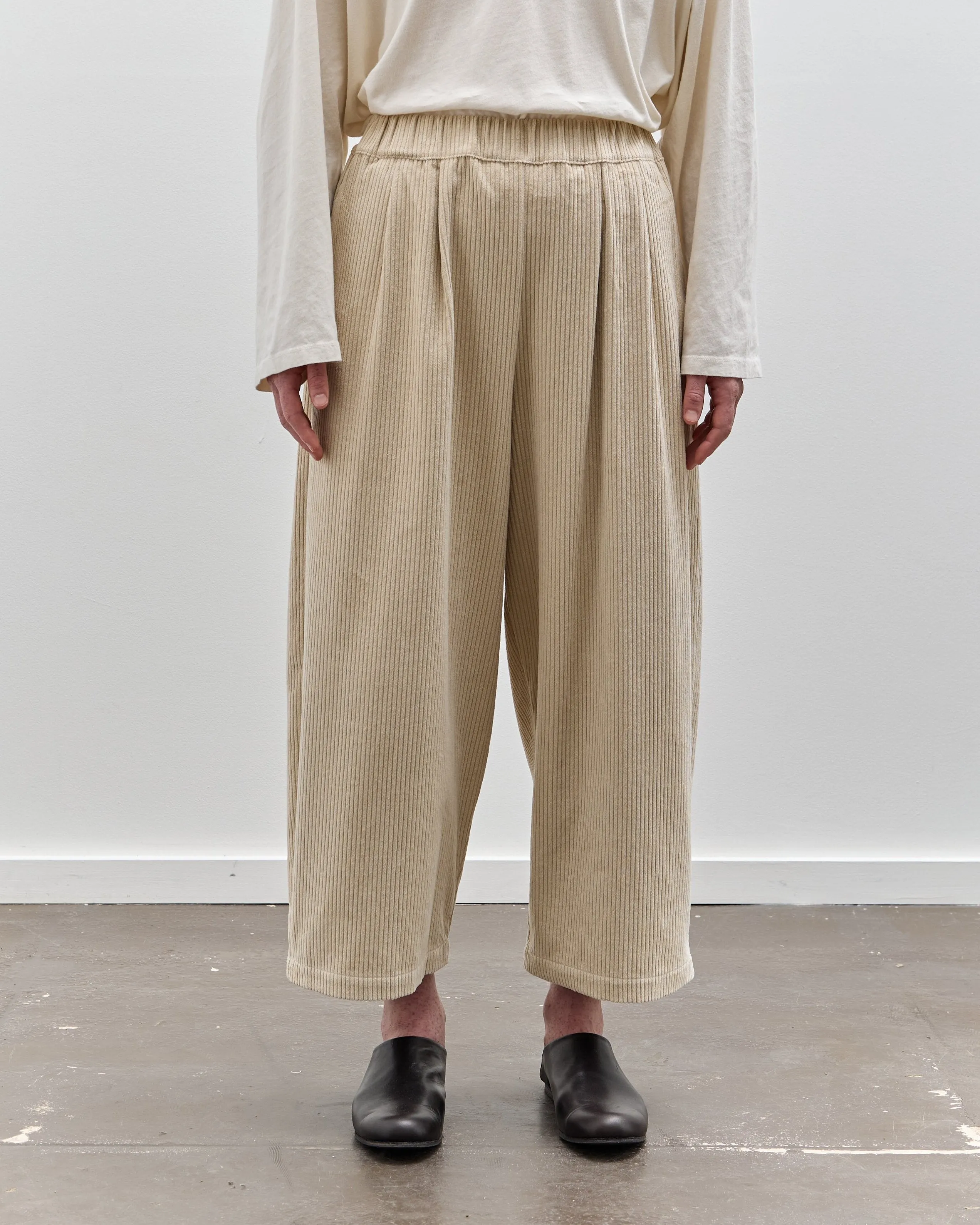 Black Crane Corduroy Wide Pants, Ivory