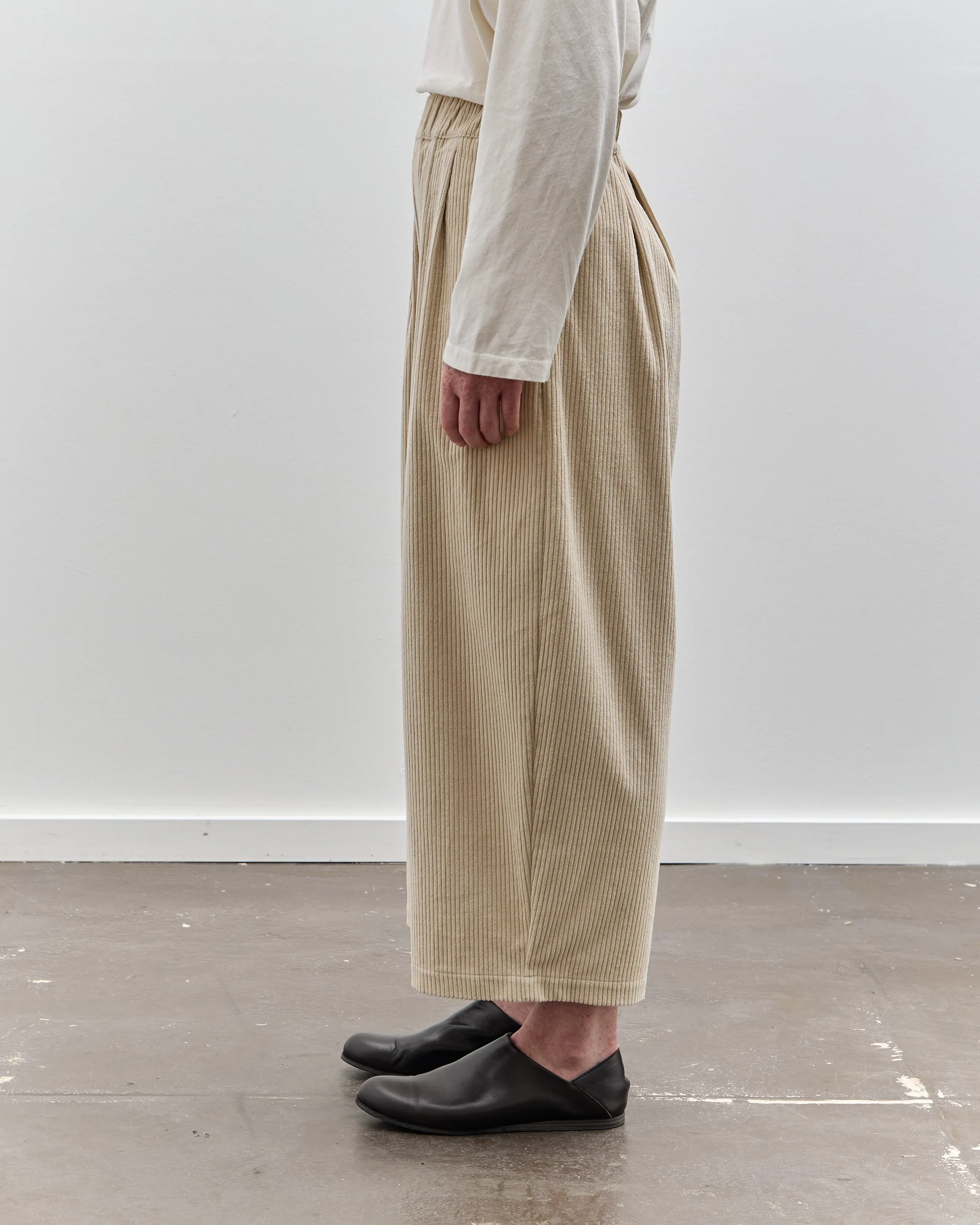 Black Crane Corduroy Wide Pants, Ivory