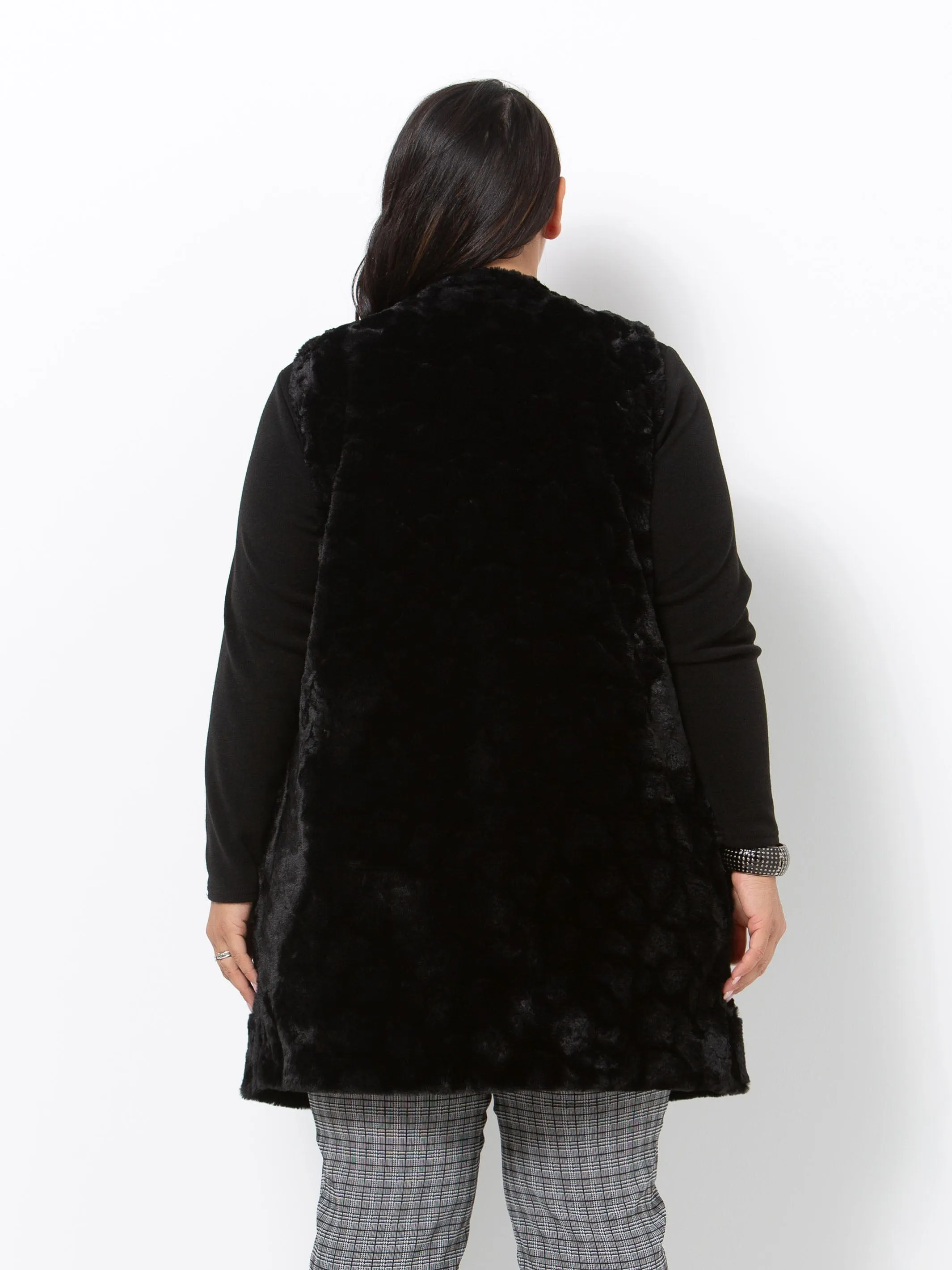 Black Fur Vest