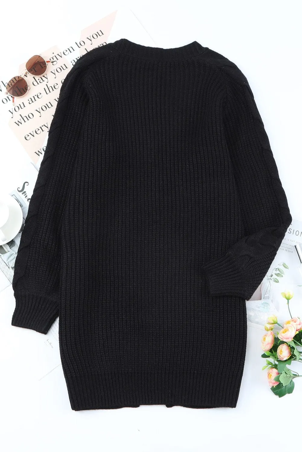 Black Long Knit Cardigan