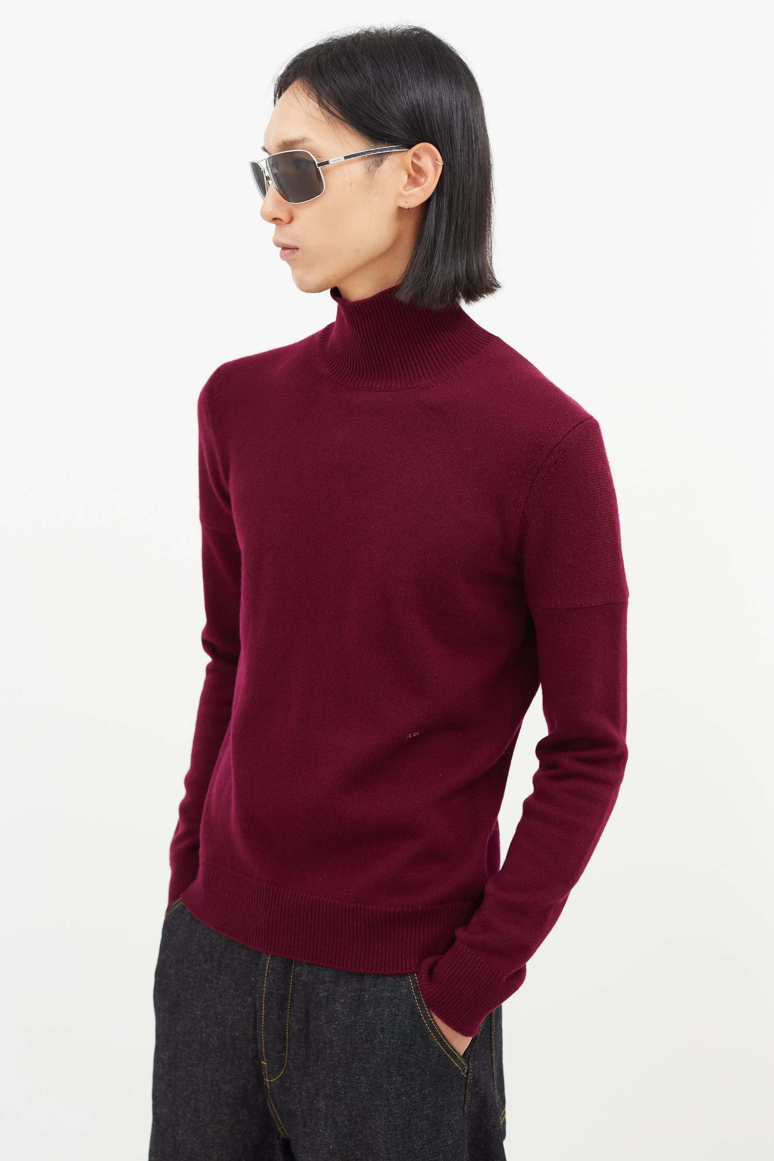 Burgundy Cashmere Turtleneck