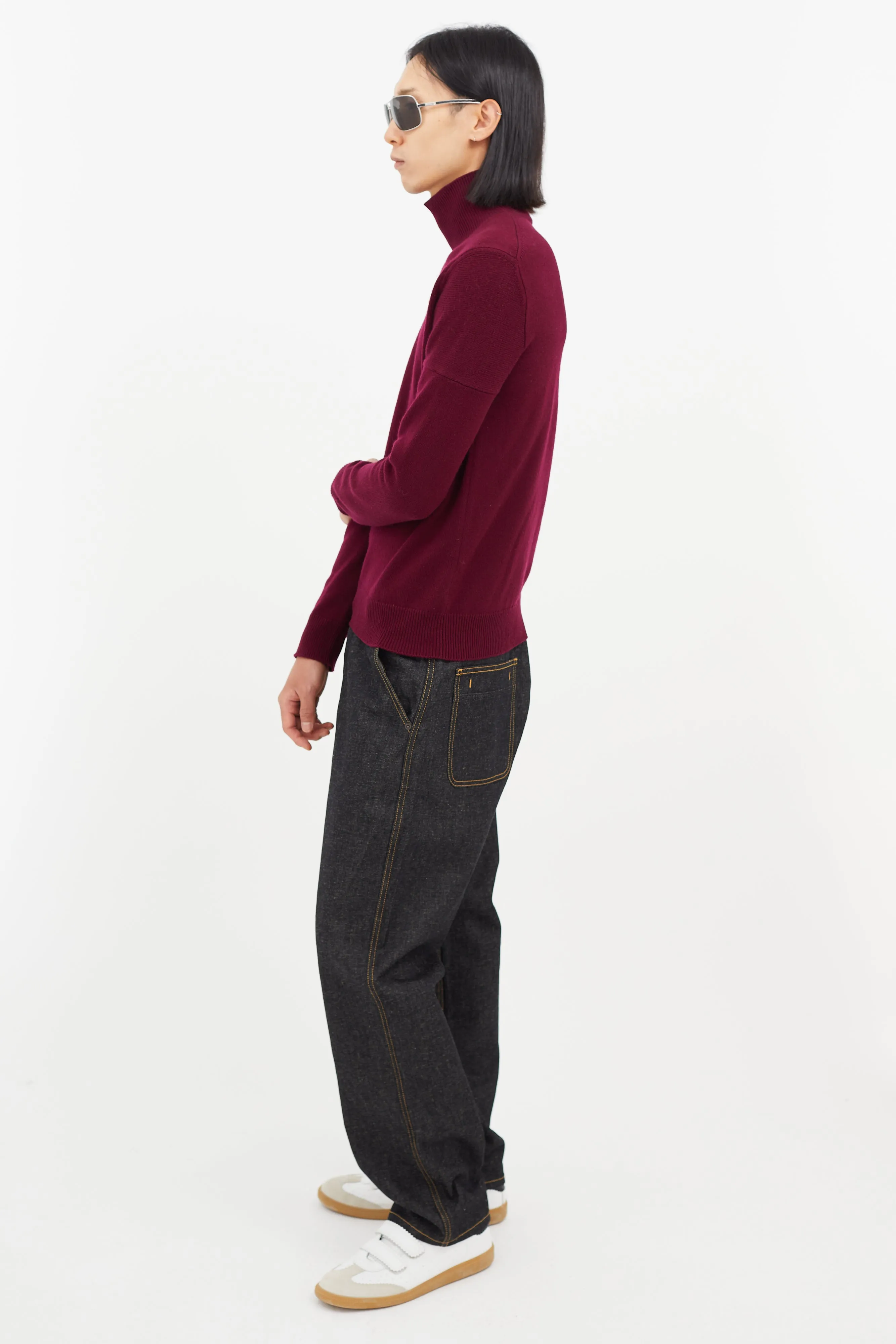 Burgundy Cashmere Turtleneck