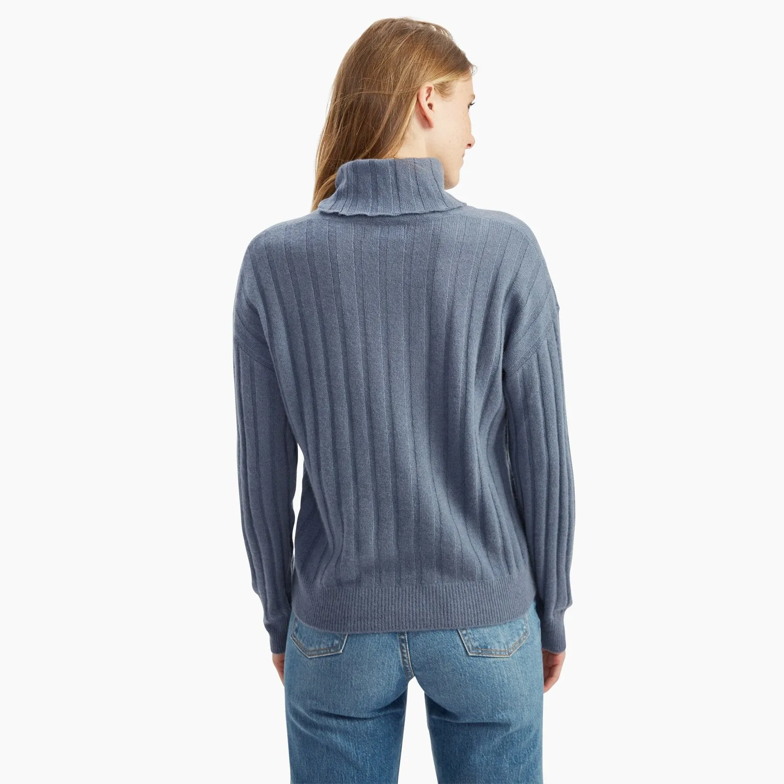 Cashmere Relaxed Ribbed Turtleneck