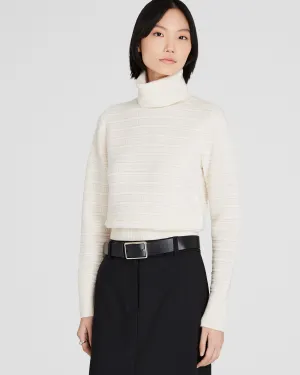 Cashmere Texture Stitch Turtleneck Sweater