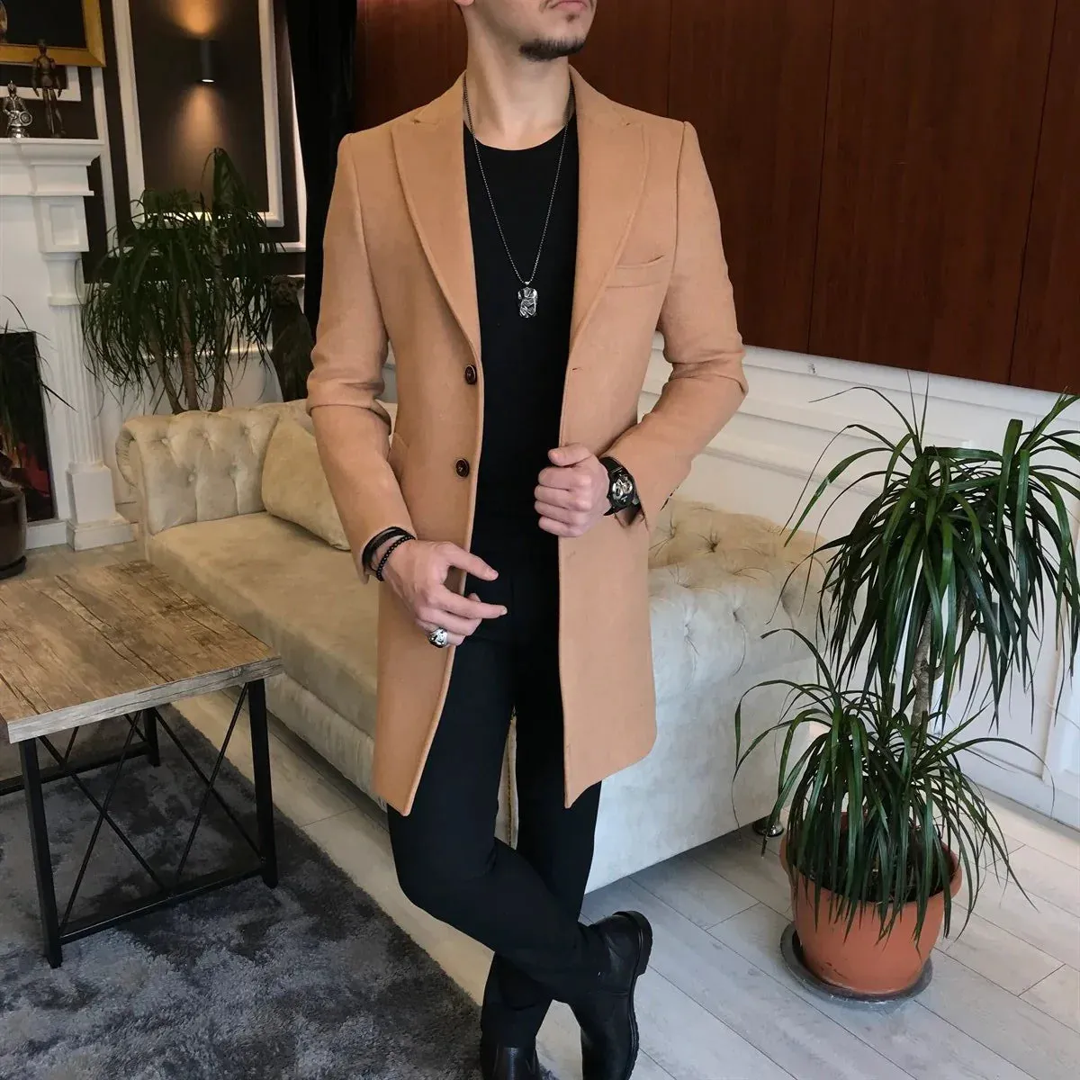 Charleston Camel Wool Blend Over Coat by Italian Vega®