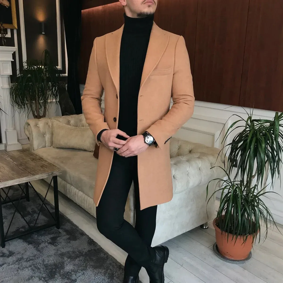 Charleston Camel Wool Blend Over Coat by Italian Vega®