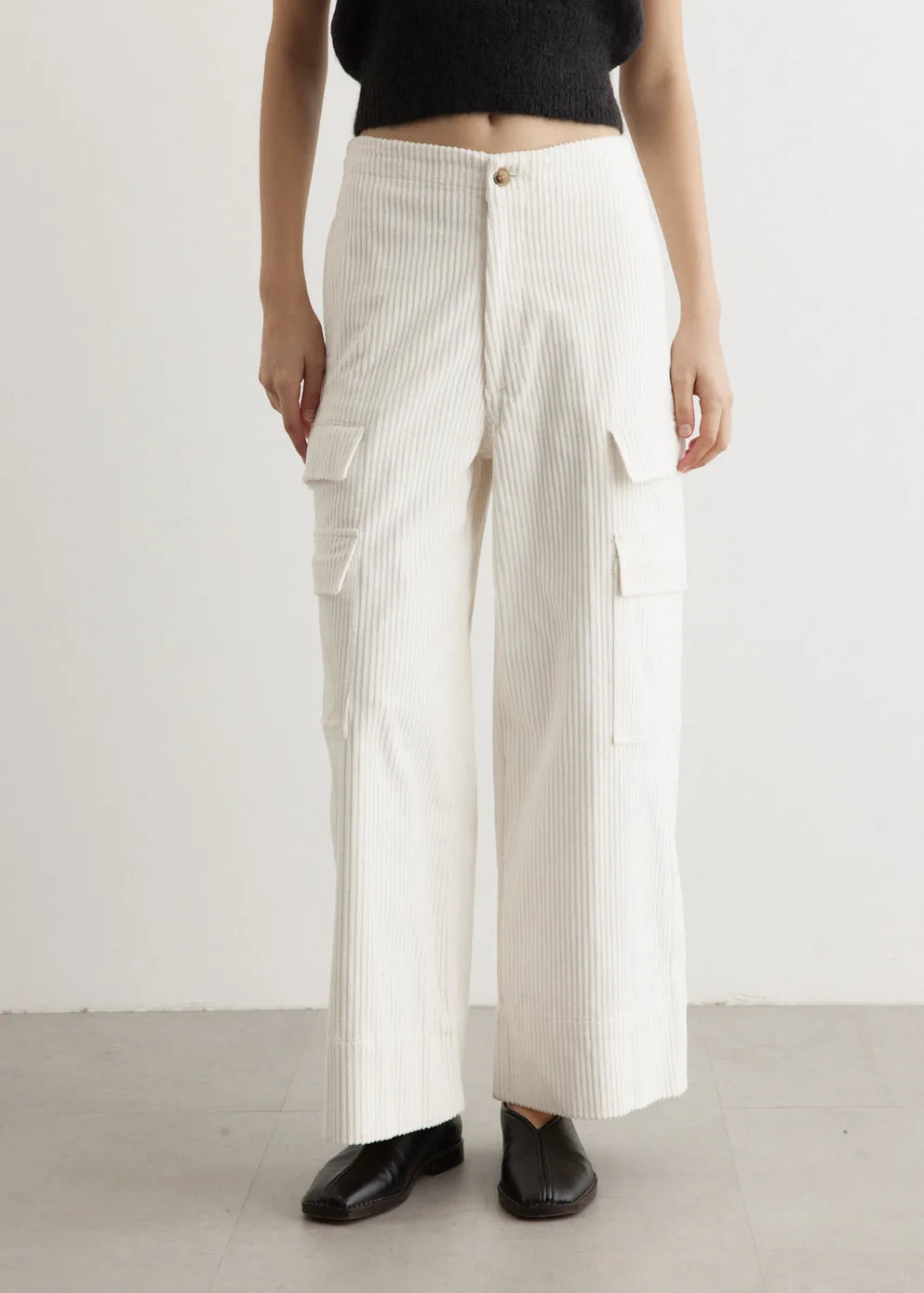 Cord Wide Leg Utility Pants