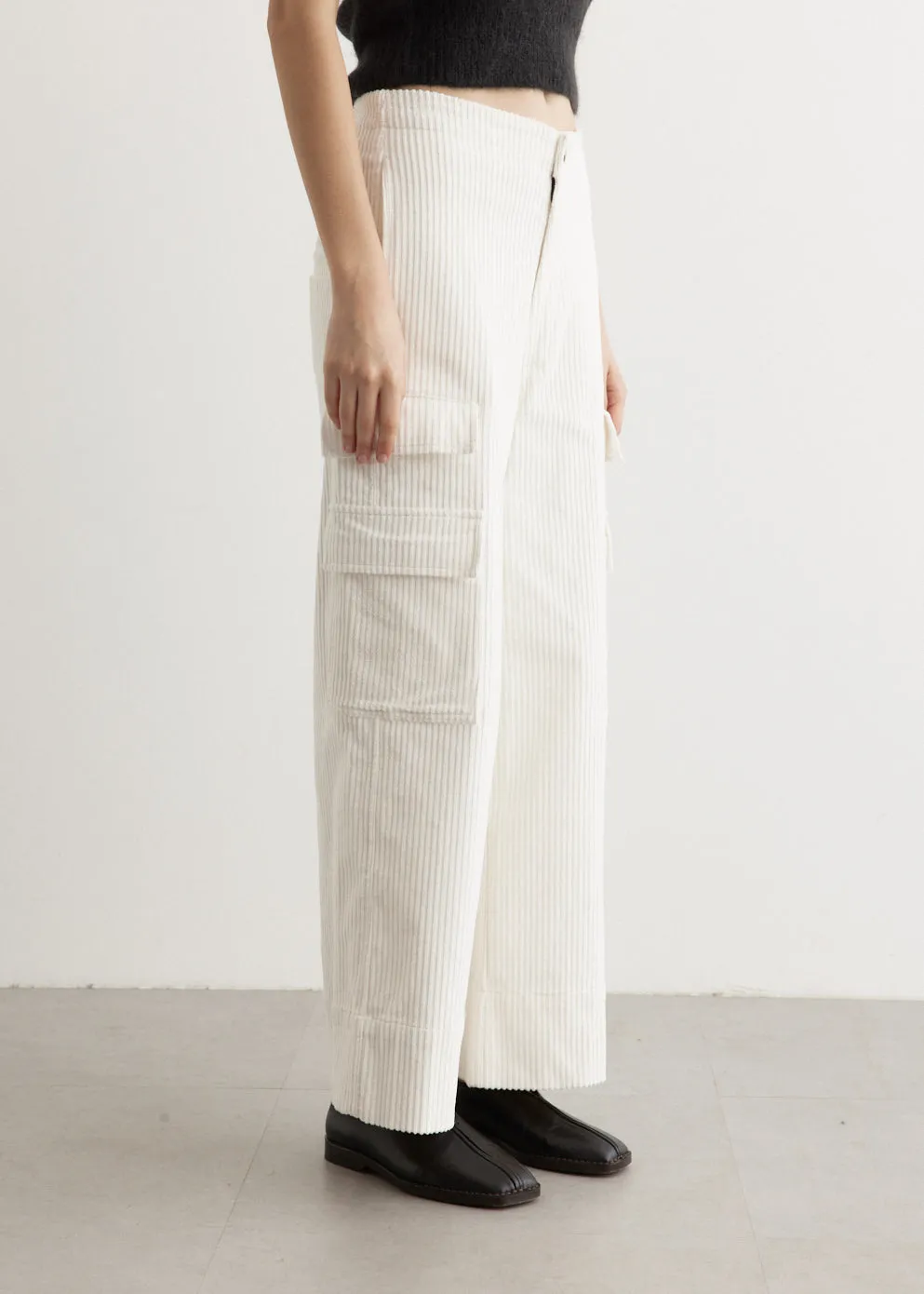 Cord Wide Leg Utility Pants