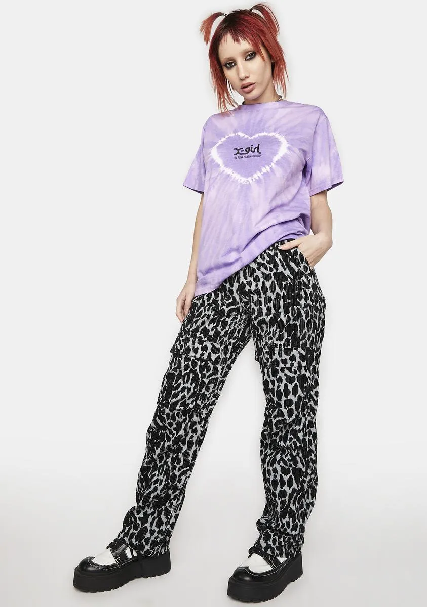 Corduroy Leopard Print Pants