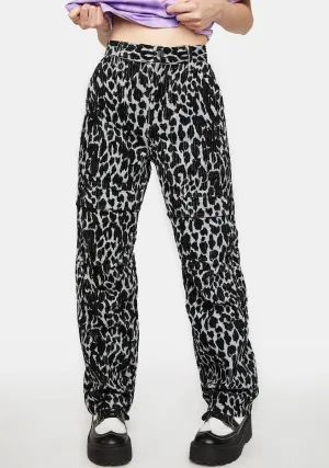 Corduroy Leopard Print Pants