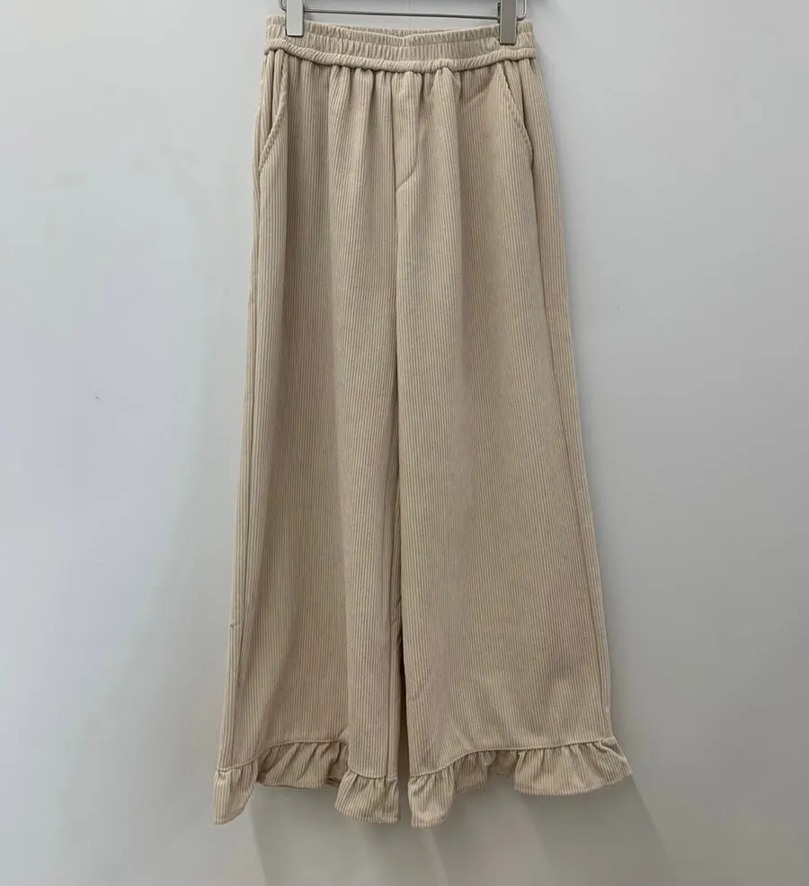 Corduroy Ruffle Pants