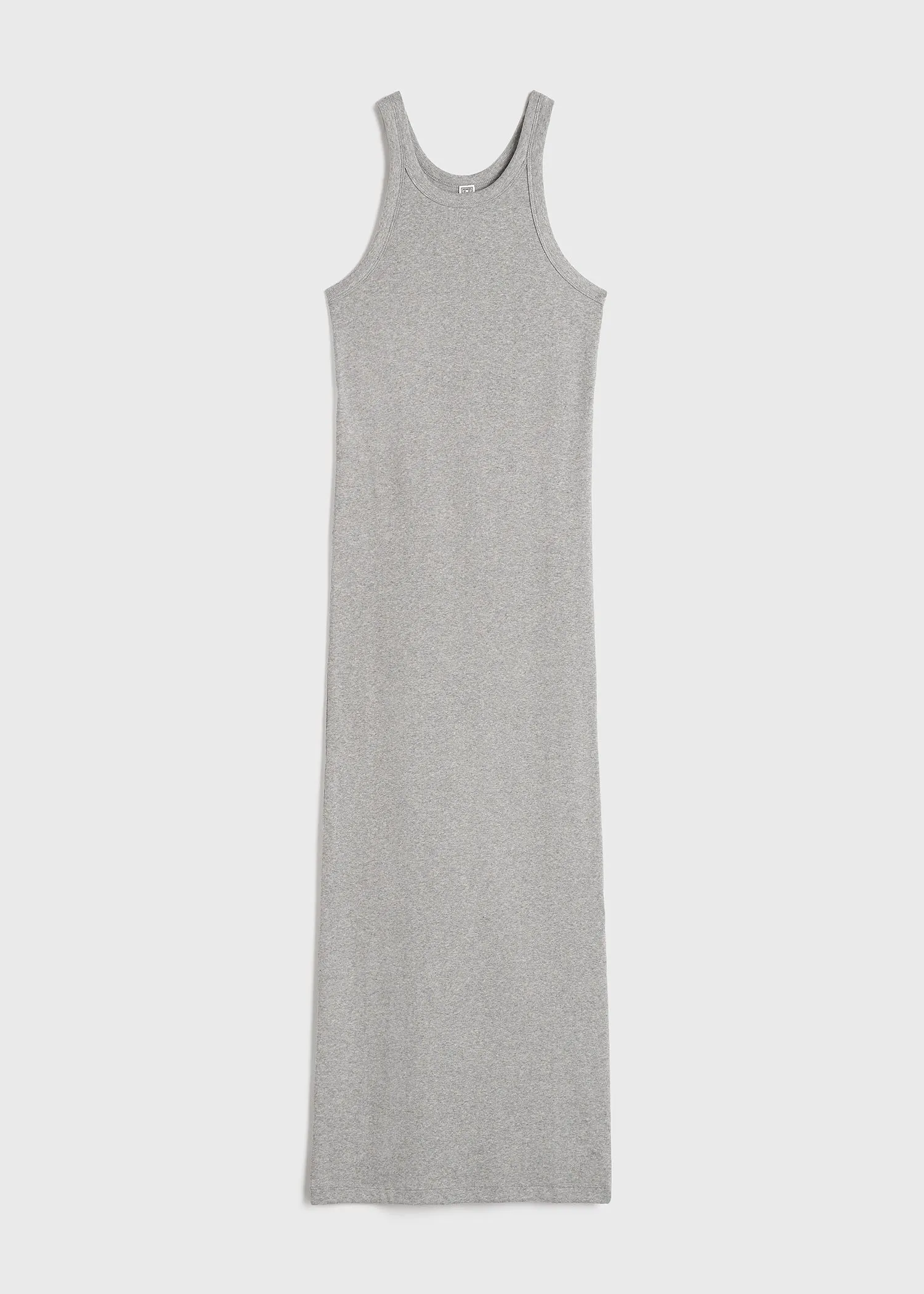 Curved rib tank dress grey melange