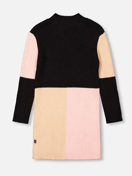 Deux par Deux Color Block Knitted Sweater Dress Girls 5-14