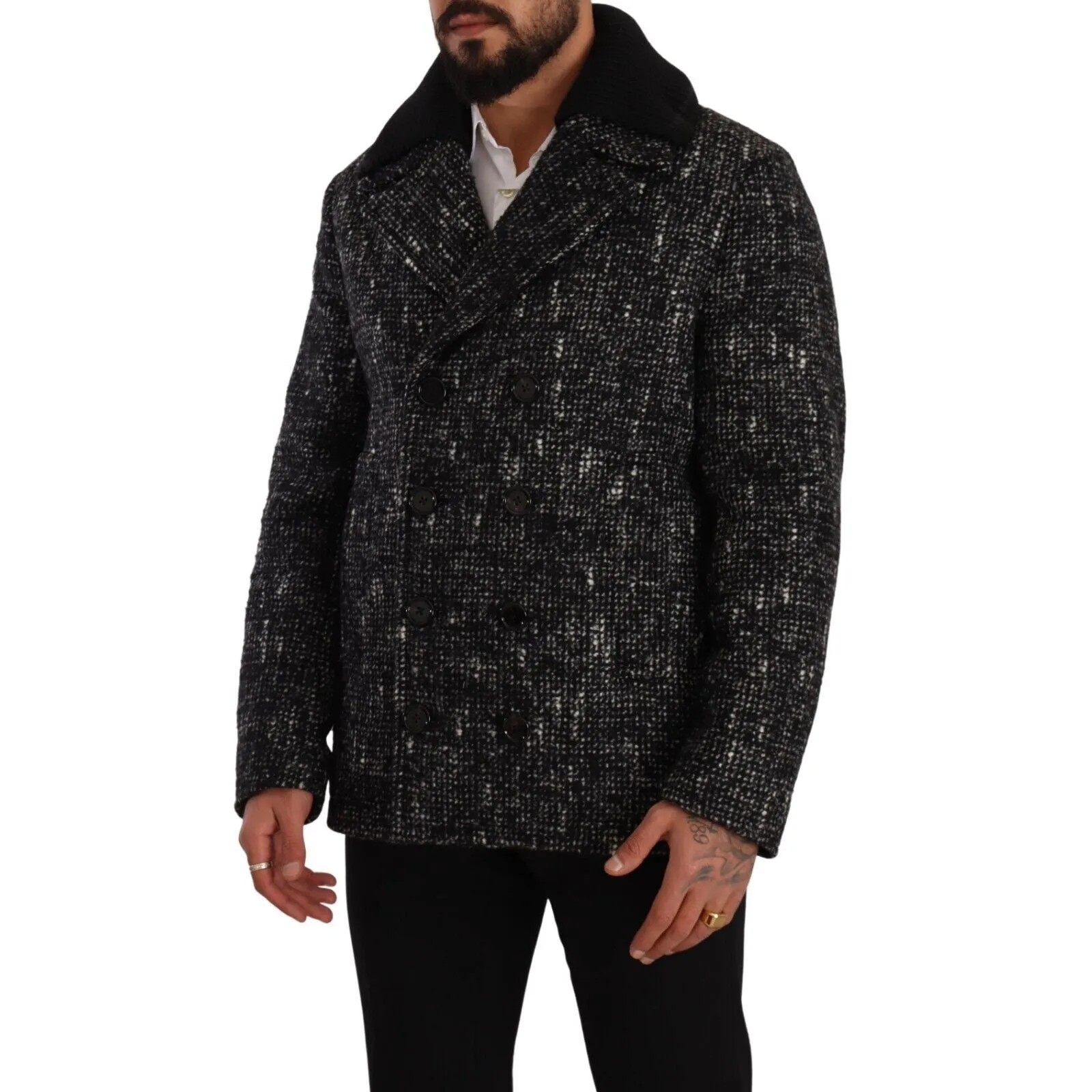 Dolce & Gabbana Chic Double Breasted Wool Blend Overcoat