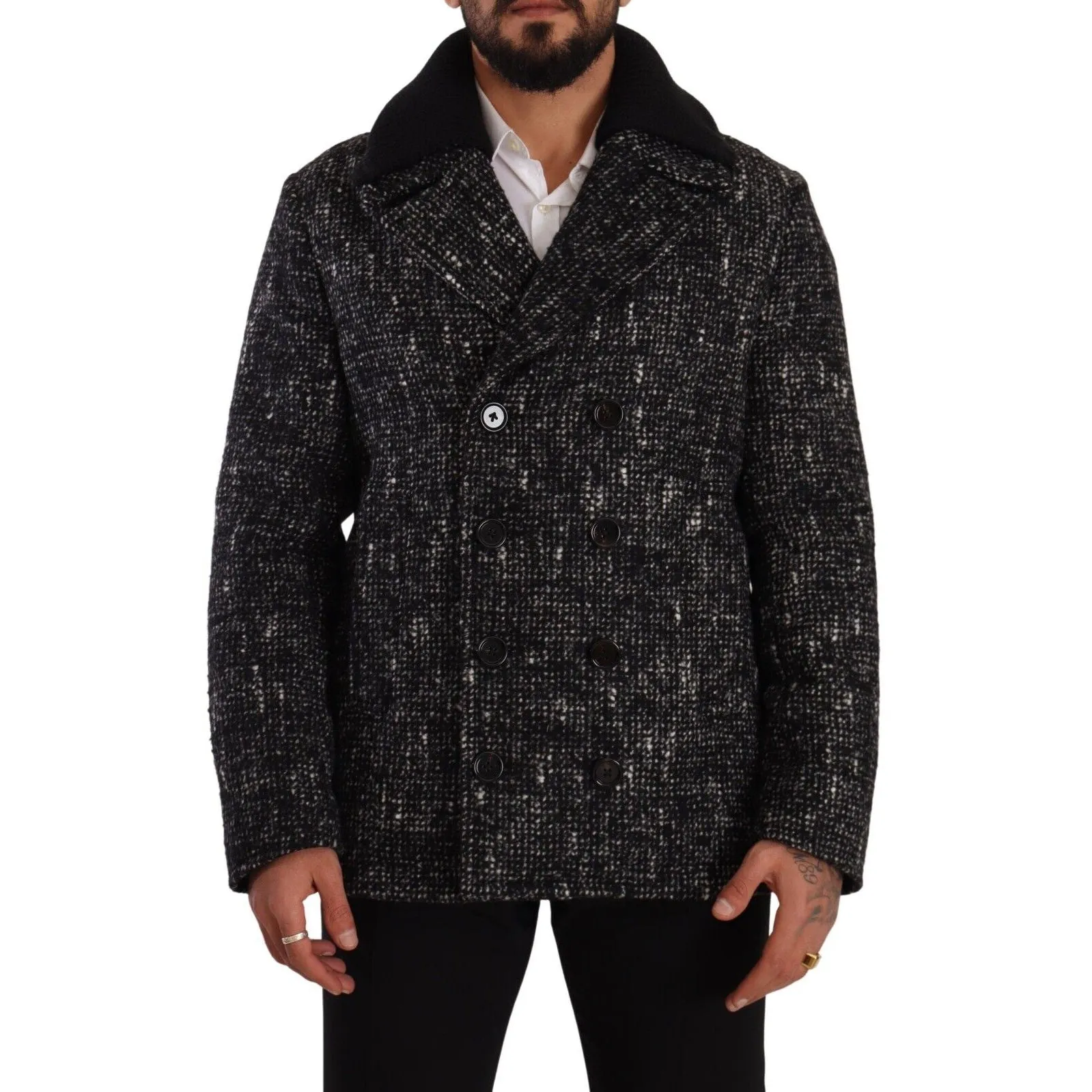 Dolce & Gabbana Chic Double Breasted Wool Blend Overcoat