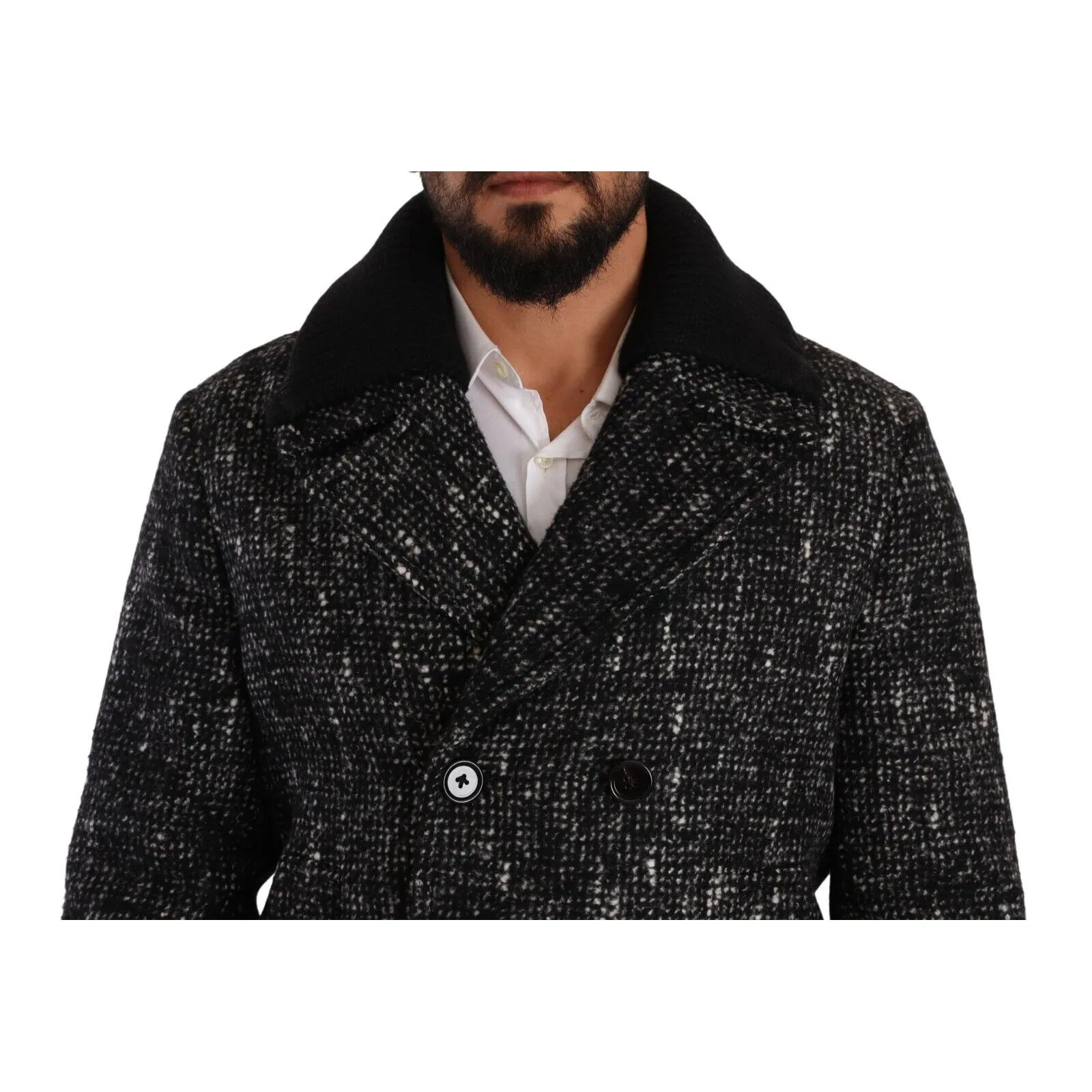 Dolce & Gabbana Chic Double Breasted Wool Blend Overcoat