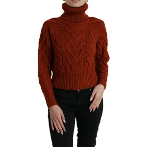 Dolce & Gabbana Elegant Brown Turtleneck Wool Sweater