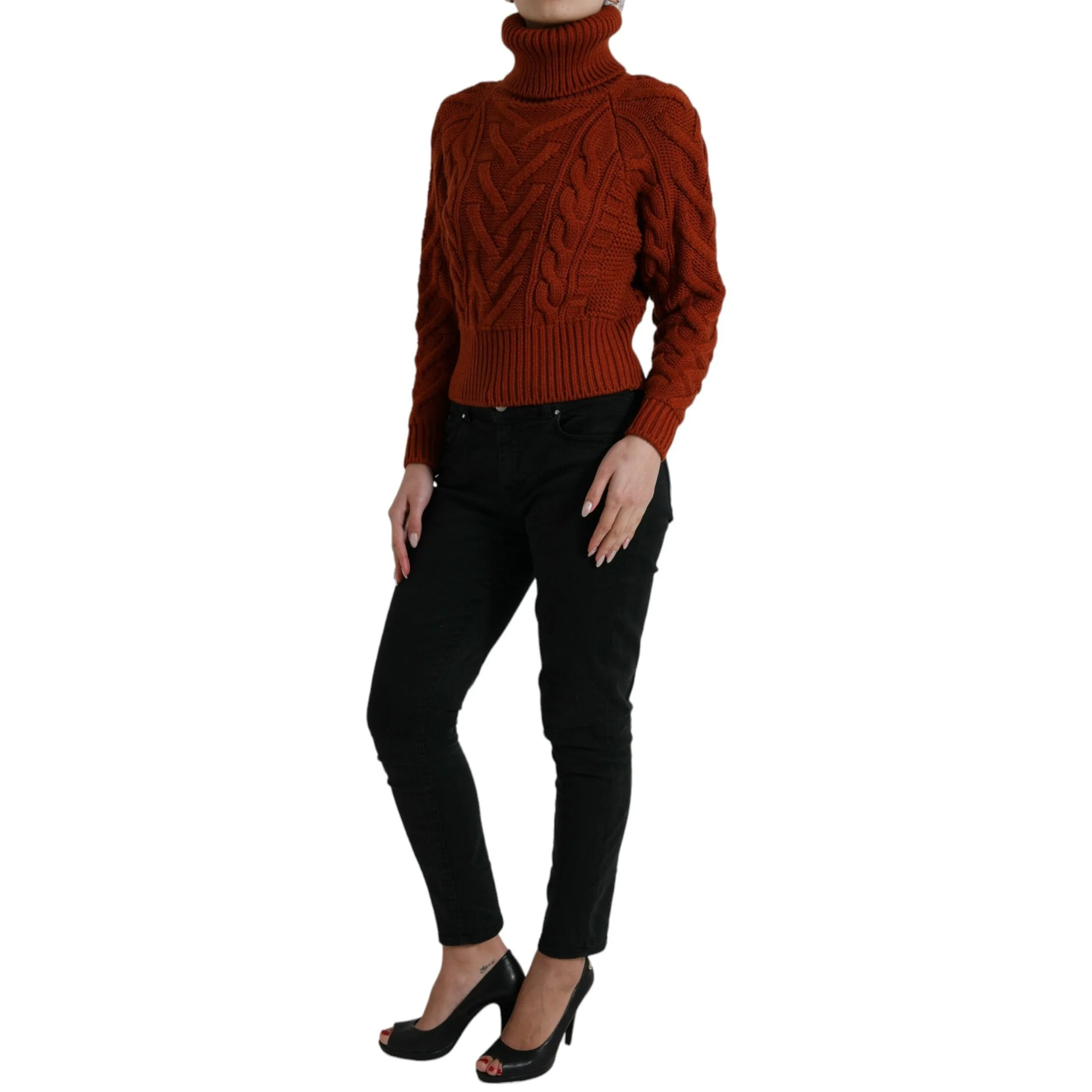 Dolce & Gabbana Elegant Brown Turtleneck Wool Sweater