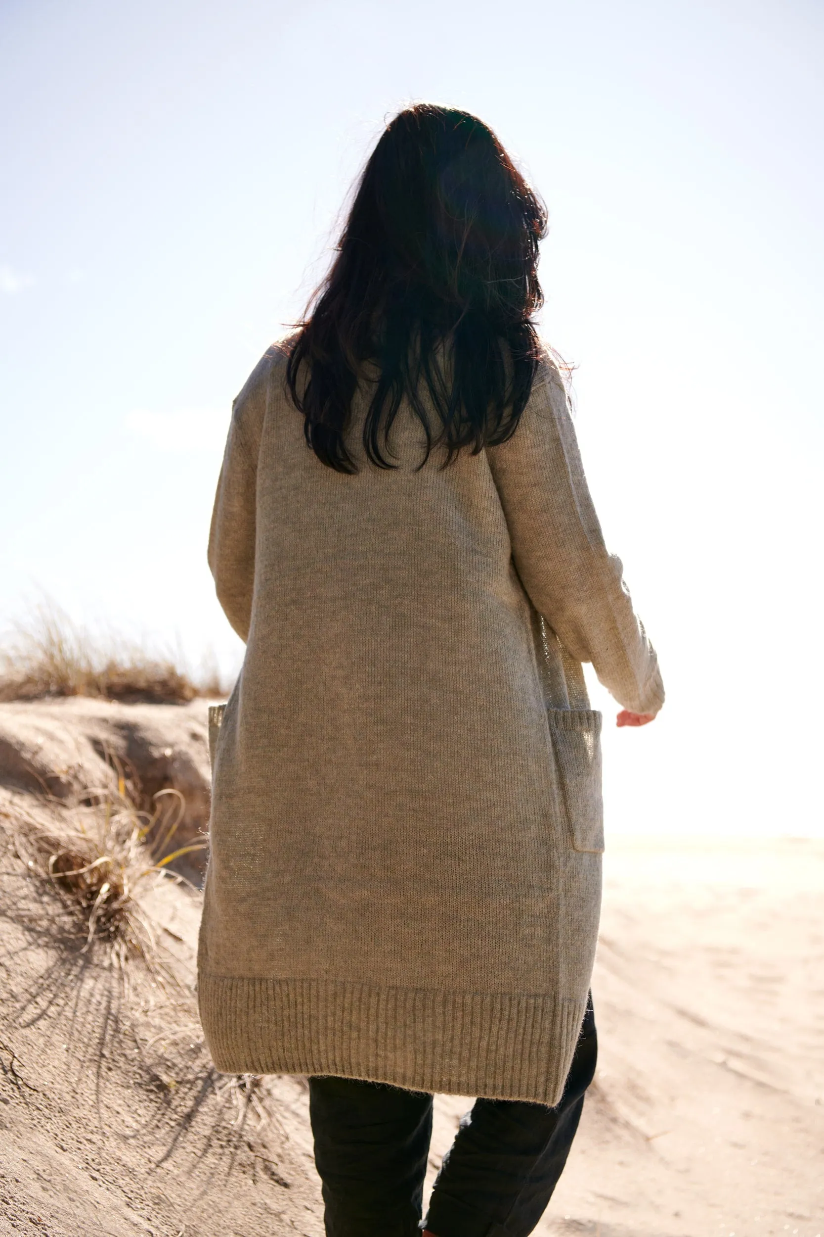 Dusty Sage Twist Lottie Longline Cardigan