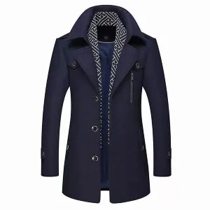 Erik - Stylish Versatile Winter Overcoat with Detachable Zip Collar