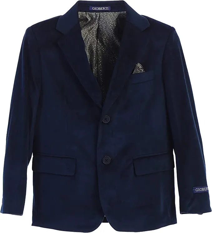 Formal Velvet Blazer Toddler's Kids Boys -Navy