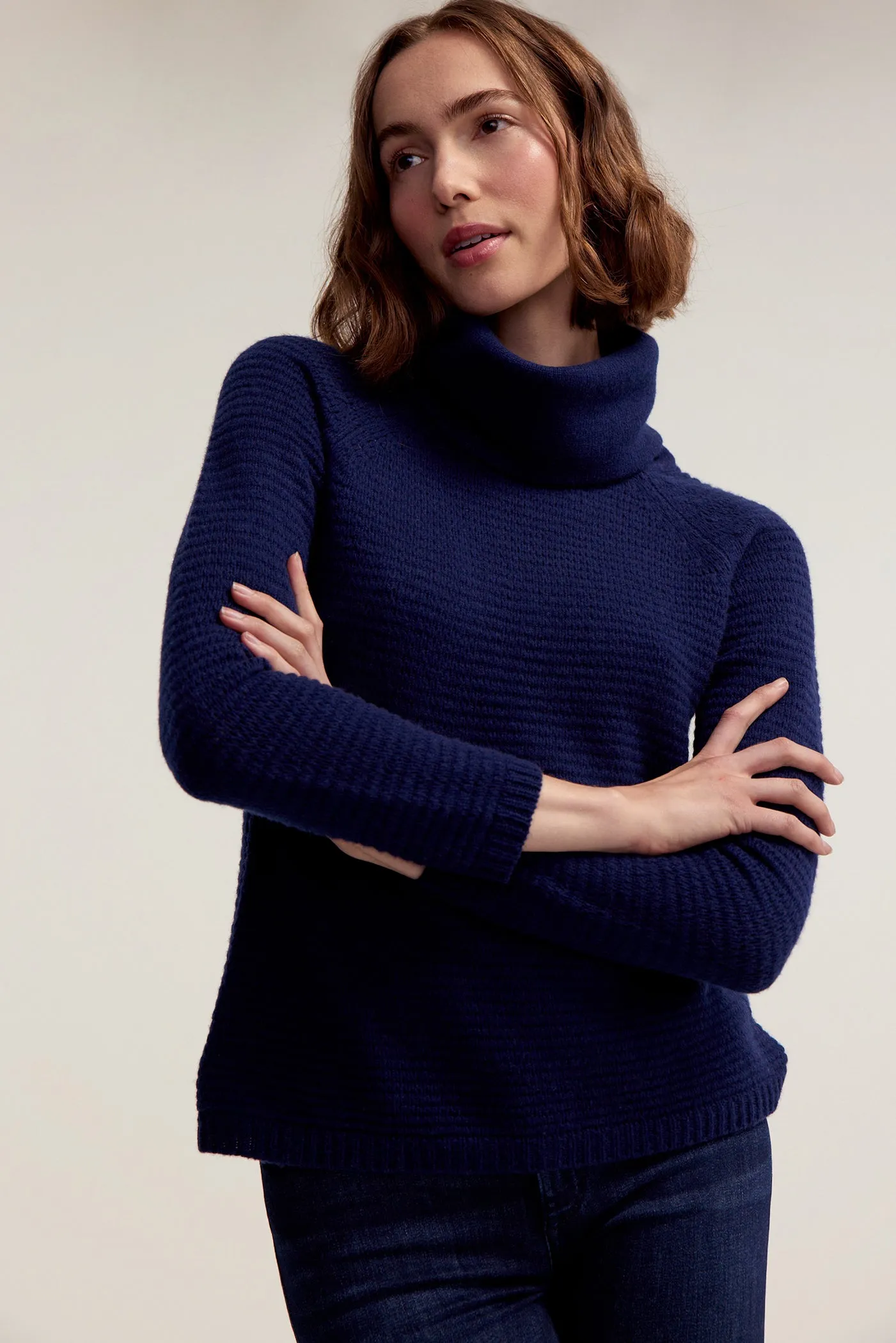 Funnel Neck Sweater - Navy