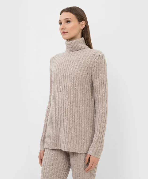 Gabriela Hearst Holden Ribbed Cashmere Bouclé Turtleneck Sweater