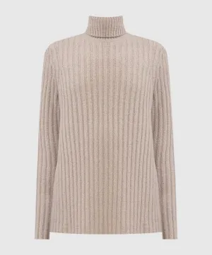 Gabriela Hearst Holden Ribbed Cashmere Bouclé Turtleneck Sweater