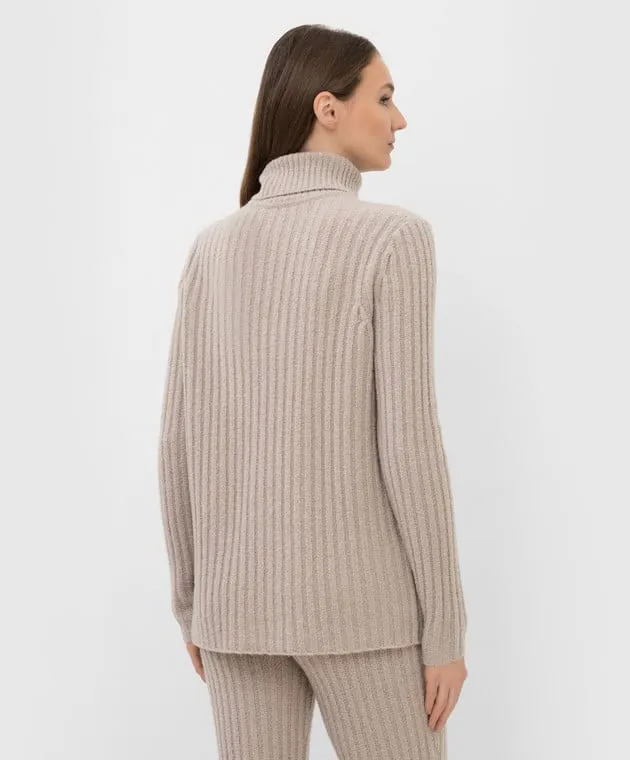 Gabriela Hearst Holden Ribbed Cashmere Bouclé Turtleneck Sweater