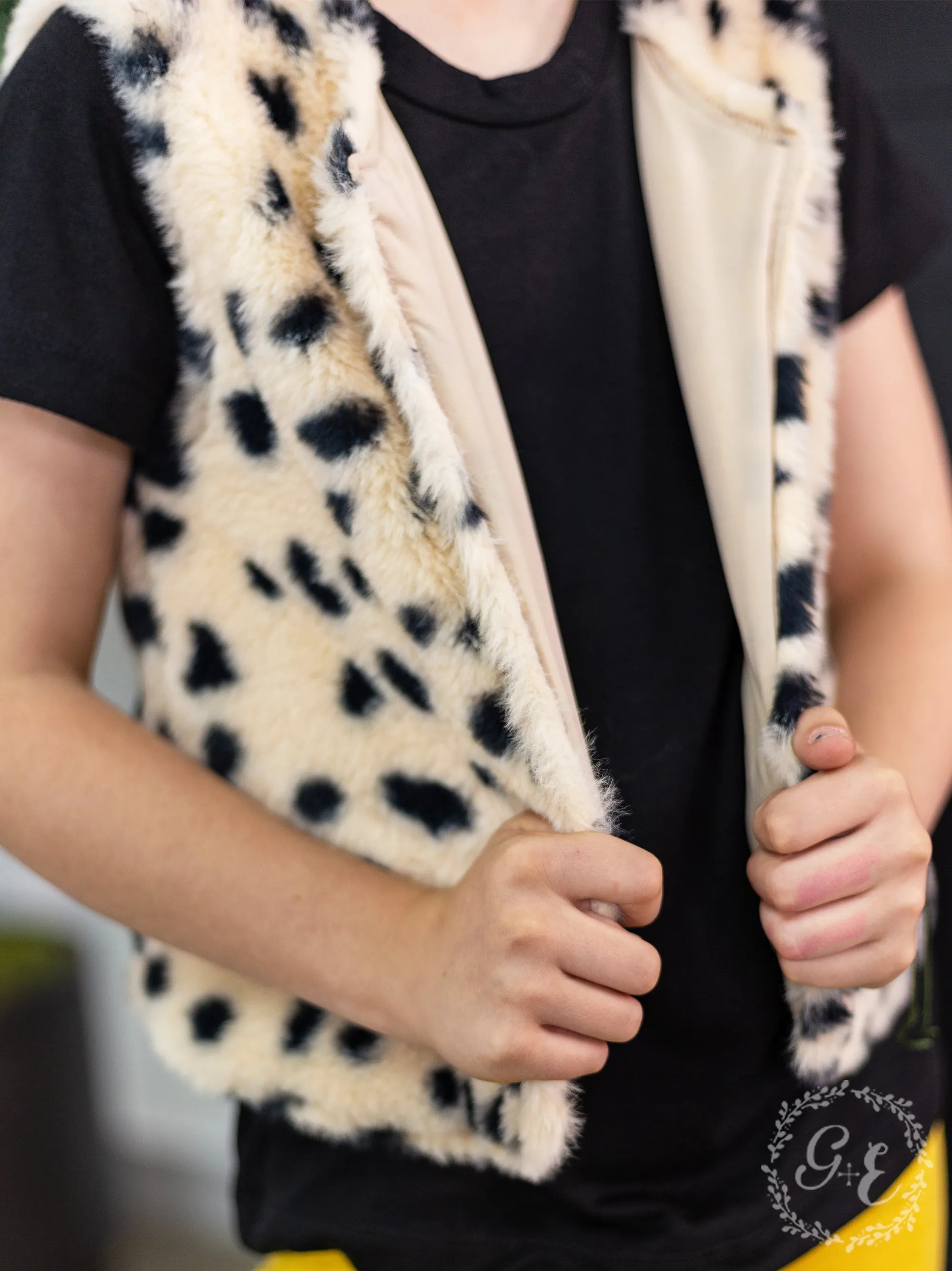 Girls My Wild Side Faux Fur Vest, Cheetah