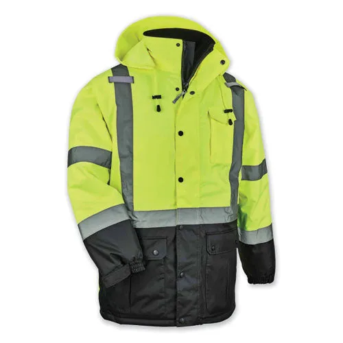 Glowear 8384 Class 3 Hi-vis Quilted Thermal Parka, 2x-large, Lime, Ships In 1-3 Business Days