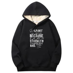 God Grant Me Peace Warm Fleece Sherpa Lined Hoodie