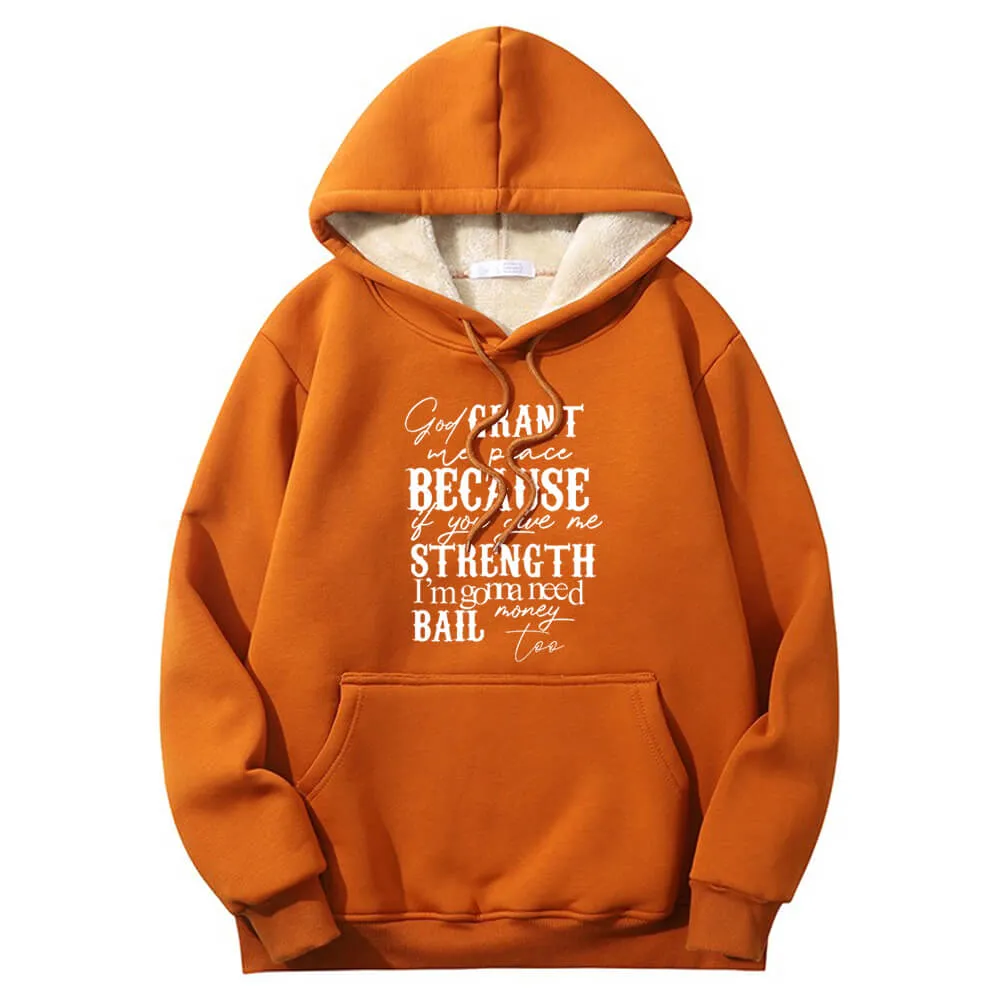 God Grant Me Peace Warm Fleece Sherpa Lined Hoodie