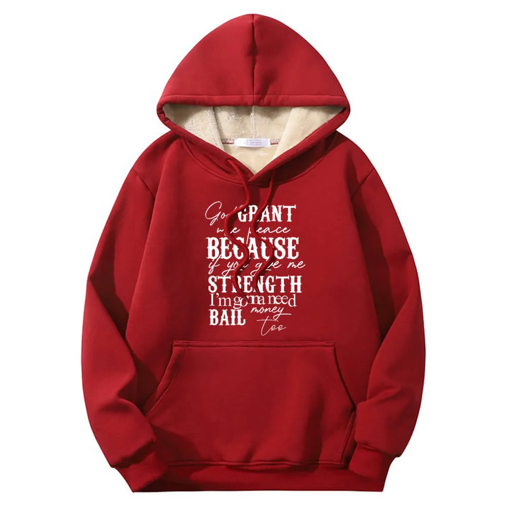 God Grant Me Peace Warm Fleece Sherpa Lined Hoodie