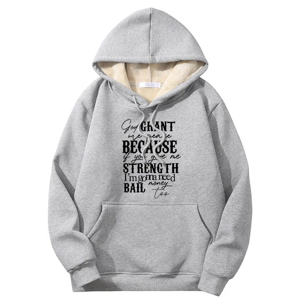 God Grant Me Peace Warm Fleece Sherpa Lined Hoodie