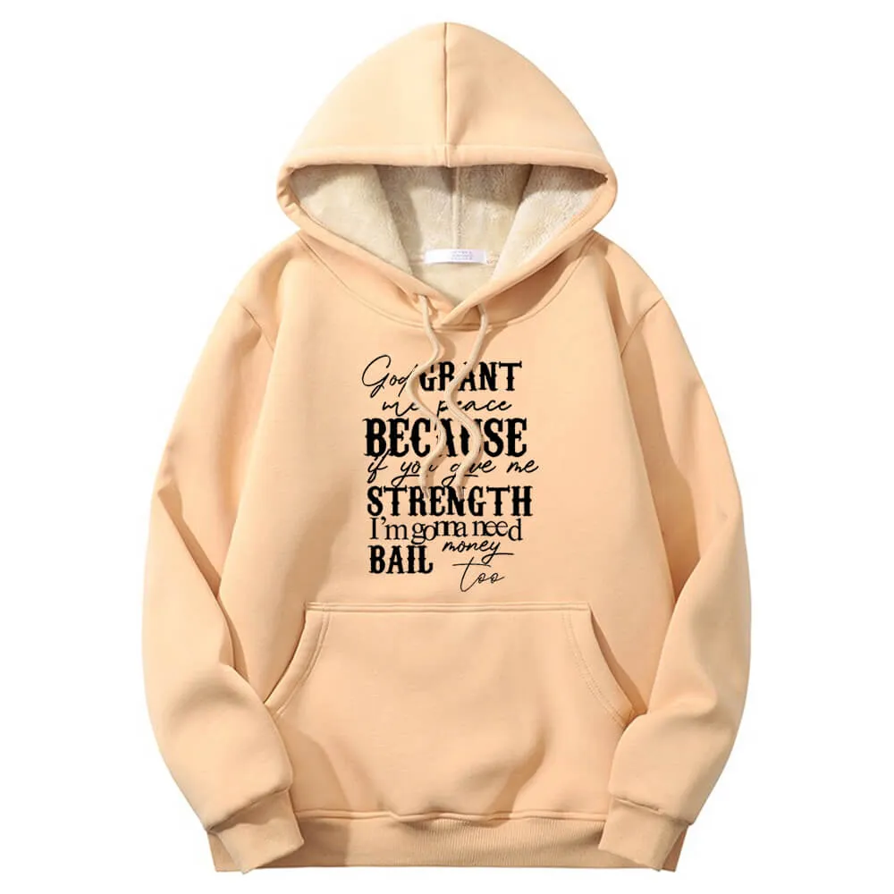 God Grant Me Peace Warm Fleece Sherpa Lined Hoodie