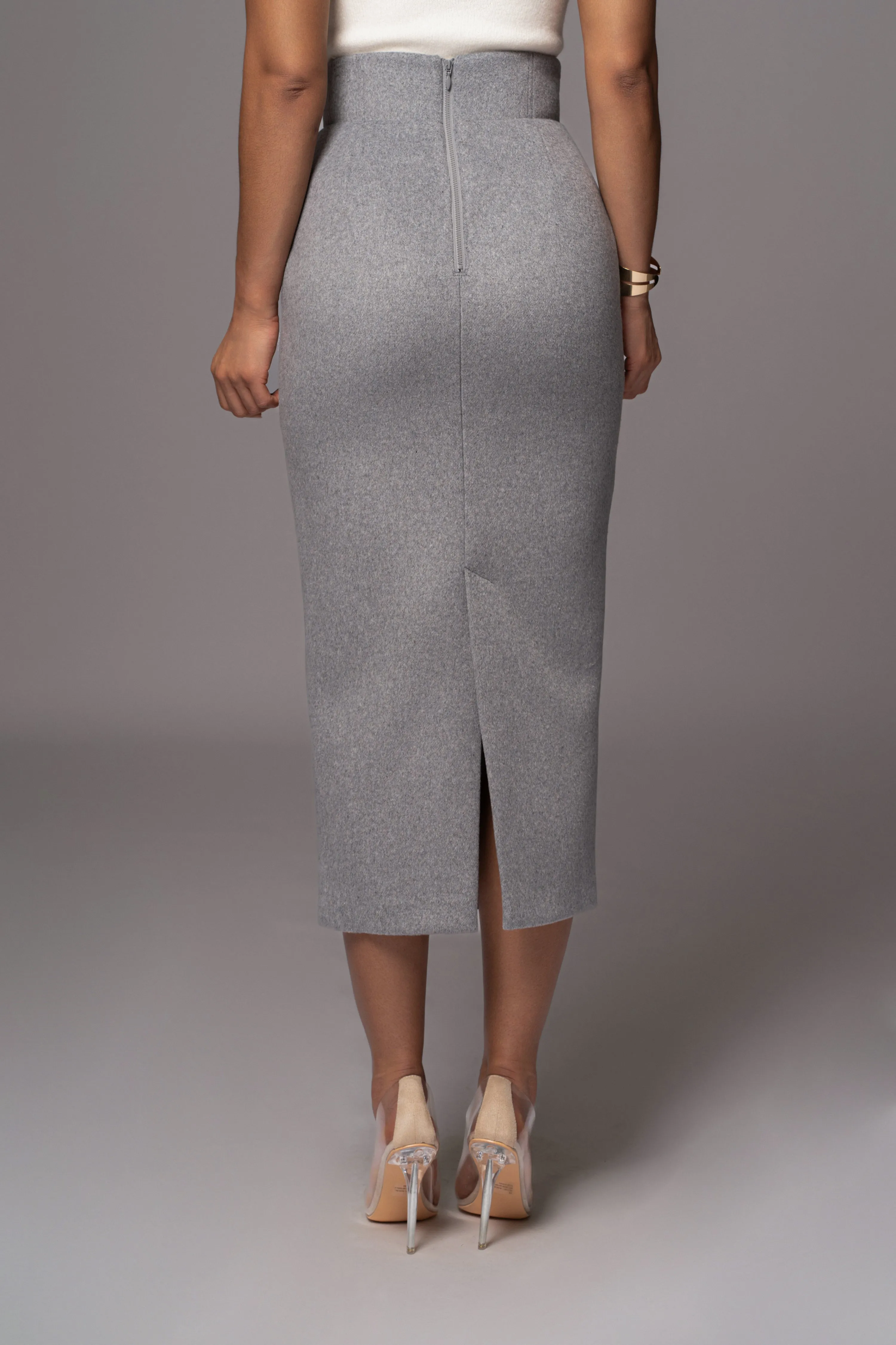 Grey Nostalgia High Waist Skirt