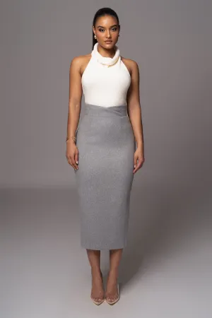 Grey Nostalgia High Waist Skirt