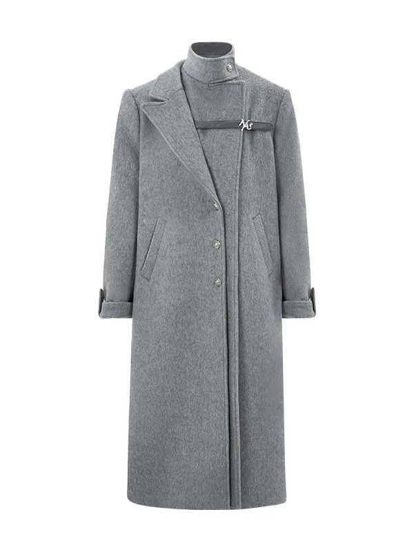 Grey Wool Blend Overcoat