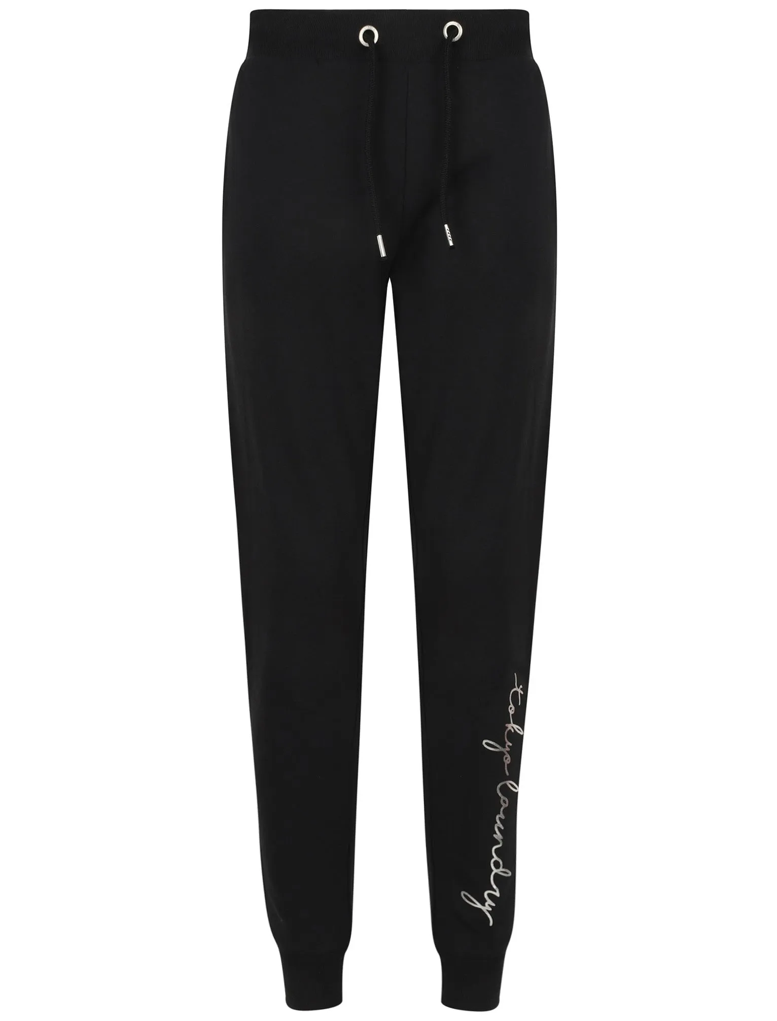 Harmony Loopback Fleece Cuffed Joggers In Black - Tokyo Laundry