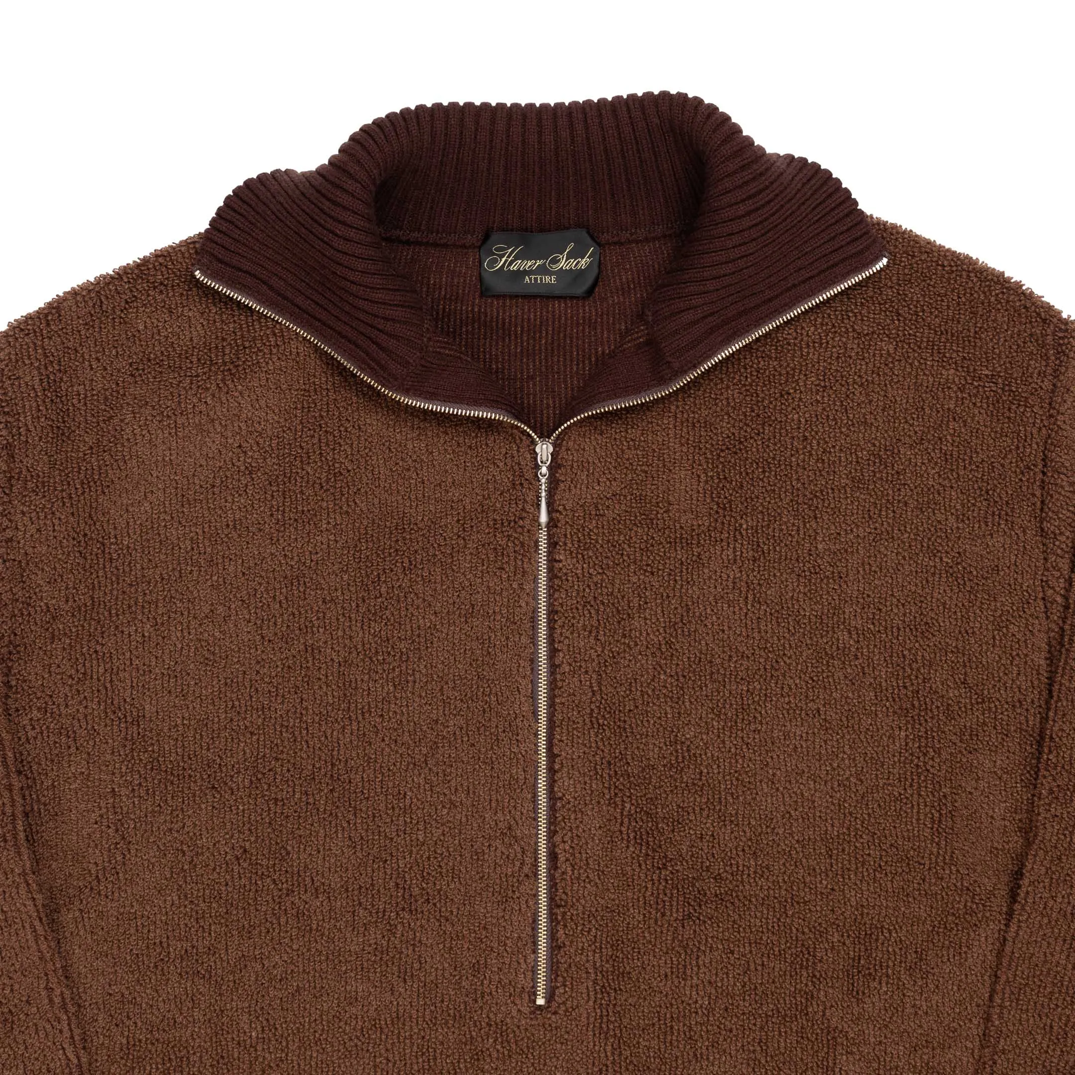 Haversack 5G Pile Zip Sweater Brown