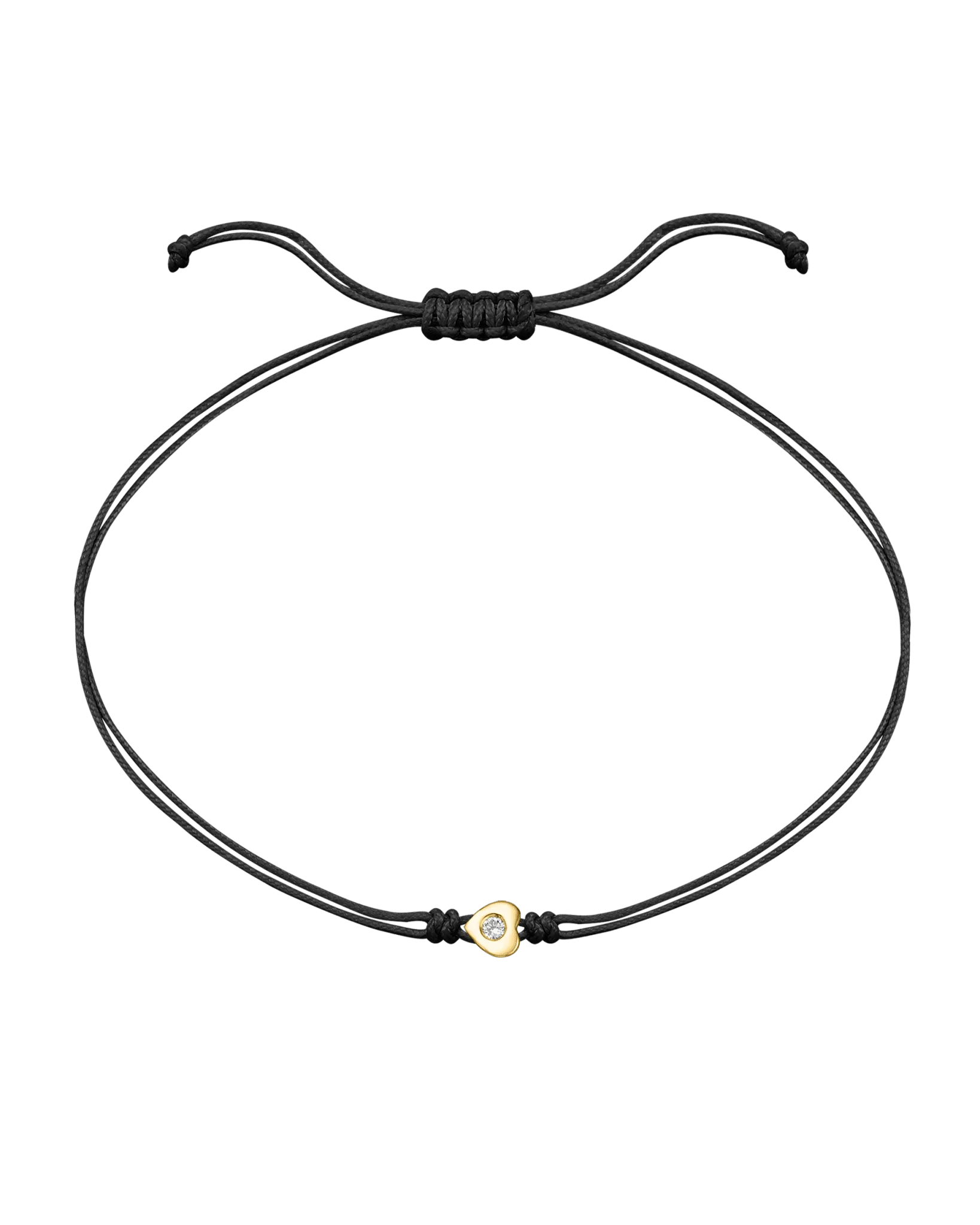 Heart Diamond String Of Love - 14K Yellow Gold